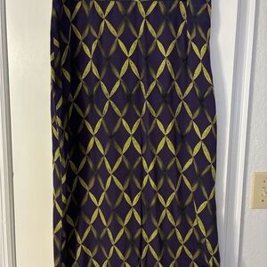Elegant Apostrophe Purple and Gold Women's Size L Rayon Skirt